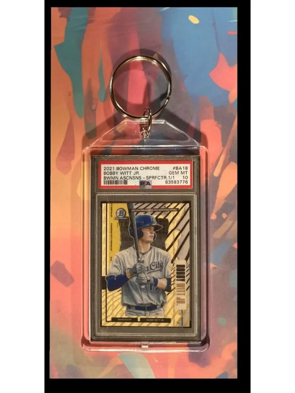 3035 Bobby Witt Jr 2021 Bowman Chrome SuperFractor Keychain-Gift